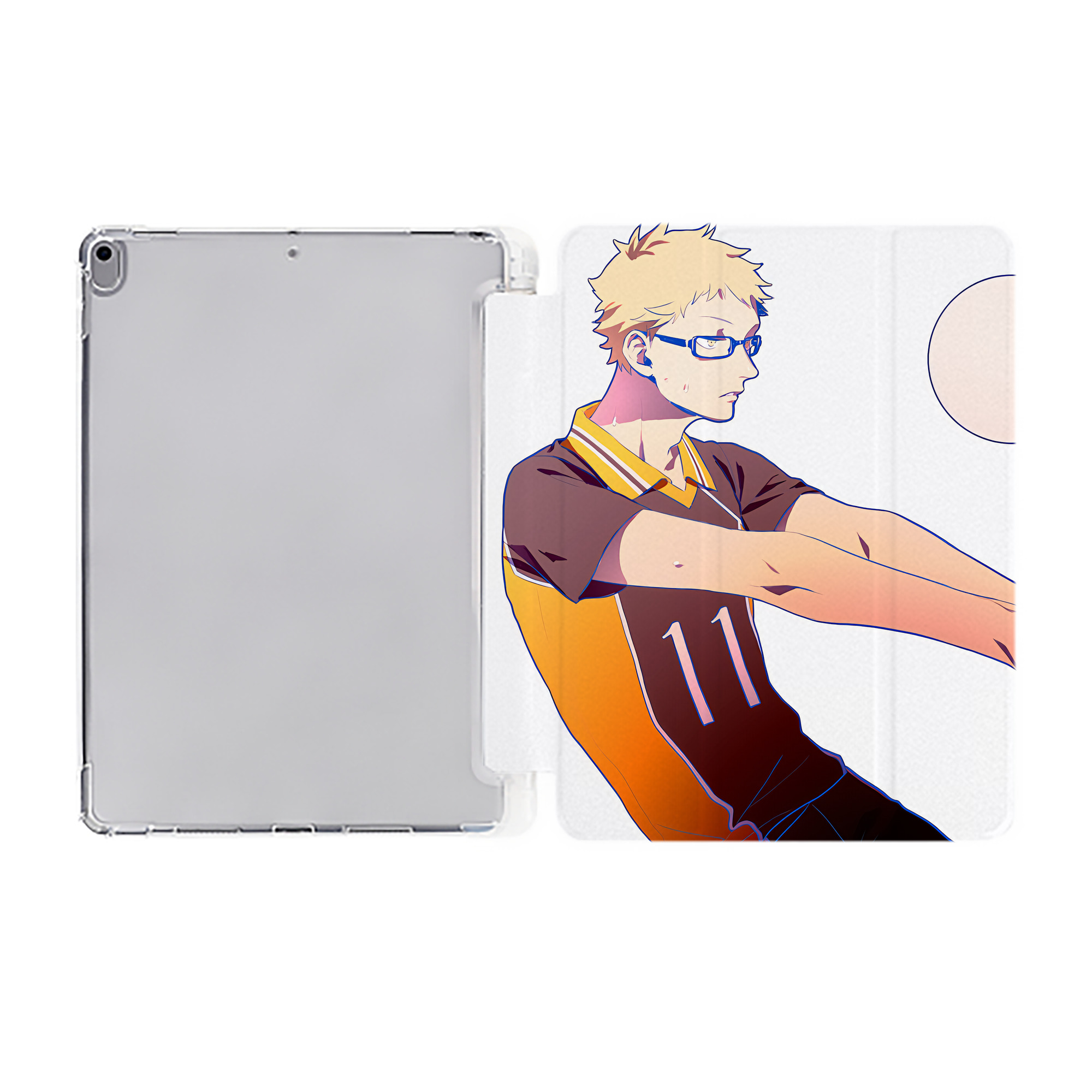 （画像用） ハイキュー!! Haikyu!! IPad ケース ペン収納付き 三つ折りスタンド PUレザー×シリコン 対応機種9.5/10.5/10.9インチ